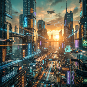 Future & Nature 4K Wallpaper Bundle (Cyberpunk City + Wind Turbine Landscape) – Instant Download